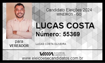 Candidato LUCAS COSTA 2024 - MINEIROS - Eleições