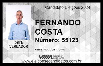 Candidato FERNANDO COSTA 2024 - MINEIROS - Eleições