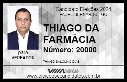 Candidato THIAGO DA FARMÁCIA 2024 - PADRE BERNARDO - Eleições