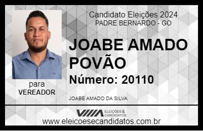 Candidato JOABE AMADO POVÃO 2024 - PADRE BERNARDO - Eleições