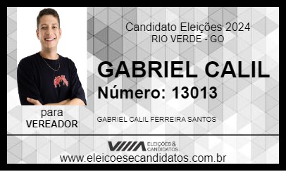 Candidato GABRIEL CALIL 2024 - RIO VERDE - Eleições