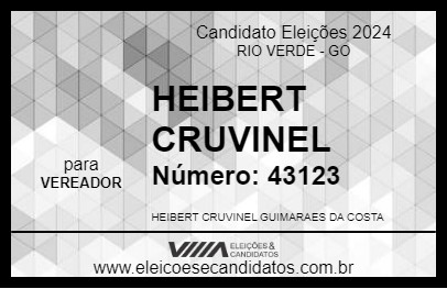 Candidato HEIBERT CRUVINEL 2024 - RIO VERDE - Eleições