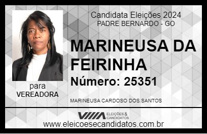 Candidato MARINEUSA DA FEIRINHA 2024 - PADRE BERNARDO - Eleições