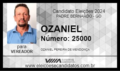 Candidato OZANIEL 2024 - PADRE BERNARDO - Eleições