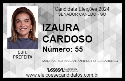 Candidato IZAURA CARDOSO 2024 - SENADOR CANEDO - Eleições