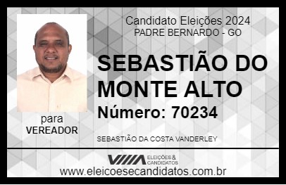 Candidato SEBASTIÃO DO MONTE ALTO 2024 - PADRE BERNARDO - Eleições