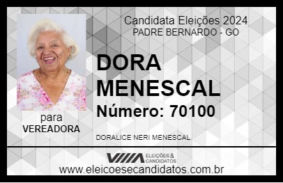 Candidato DORA MENESCAL 2024 - PADRE BERNARDO - Eleições