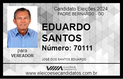 Candidato EDUARDO SANTOS 2024 - PADRE BERNARDO - Eleições