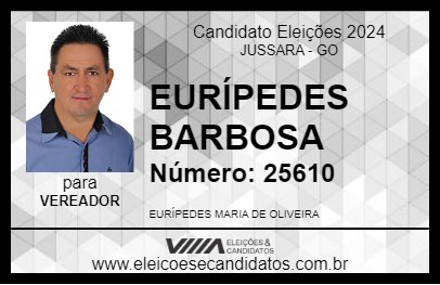 Candidato EURÍPEDES BARBOSA 2024 - JUSSARA - Eleições