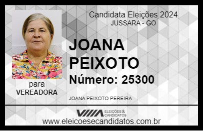 Candidato JOANA PEIXOTO 2024 - JUSSARA - Eleições