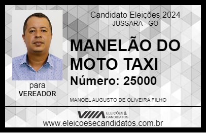 Candidato MANELÃO DO MOTO TAXI 2024 - JUSSARA - Eleições