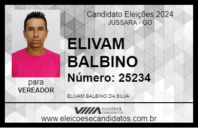 Candidato ELIVAM BALBINO 2024 - JUSSARA - Eleições