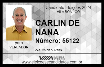 Candidato CARLIN DE NANA 2024 - VILA BOA - Eleições