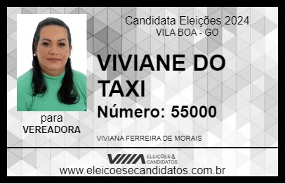 Candidato VIVIANE DO TAXI 2024 - VILA BOA - Eleições