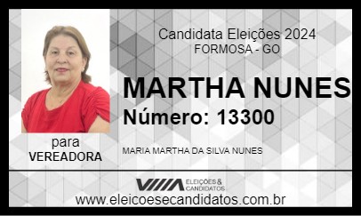 Candidato MARTHA NUNES 2024 - FORMOSA - Eleições