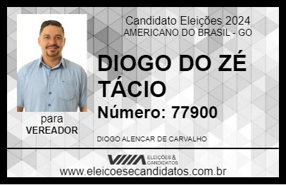 Candidato DIOGO DO ZÉ TÁCIO 2024 - AMERICANO DO BRASIL - Eleições