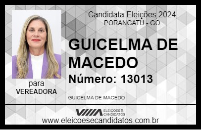 Candidato GUICELMA DE MACEDO 2024 - PORANGATU - Eleições