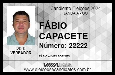 Candidato FÁBIO CAPACETE 2024 - JANDAIA - Eleições