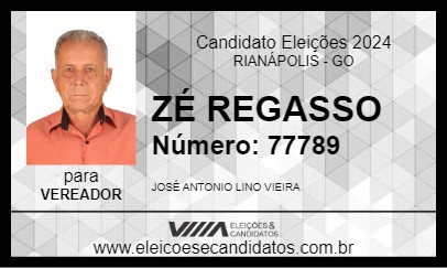 Candidato ZÉ REGASSO 2024 - RIANÁPOLIS - Eleições