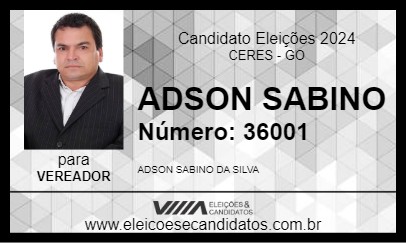 Candidato ADSON SABINO 2024 - CERES - Eleições