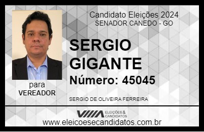 Candidato SERGIO GIGANTE  2024 - SENADOR CANEDO - Eleições