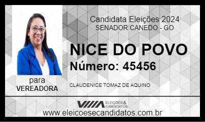 Candidato NICE DO POVO 2024 - SENADOR CANEDO - Eleições