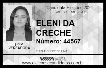 Candidato ELENI DA CRECHE 2024 - CABECEIRAS - Eleições