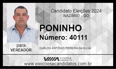 Candidato PONINHO 2024 - NAZÁRIO - Eleições