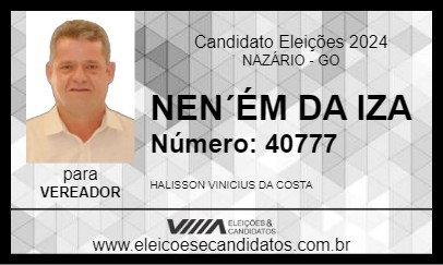 Candidato NENÉM DA IZA 2024 - NAZÁRIO - Eleições