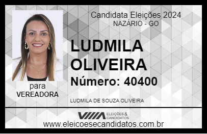 Candidato LUDMILA OLIVEIRA 2024 - NAZÁRIO - Eleições