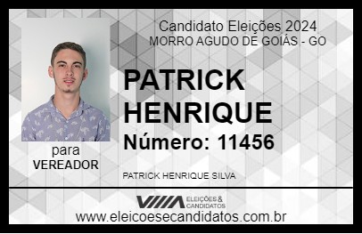 Candidato PATRICK HENRIQUE 2024 - MORRO AGUDO DE GOIÁS - Eleições