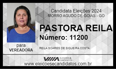 Candidato PASTORA REILA 2024 - MORRO AGUDO DE GOIÁS - Eleições