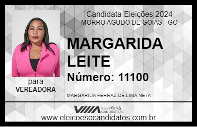 Candidato MARGARIDA LEITE 2024 - MORRO AGUDO DE GOIÁS - Eleições