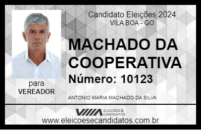 Candidato MACHADO DA COOPERATIVA 2024 - VILA BOA - Eleições