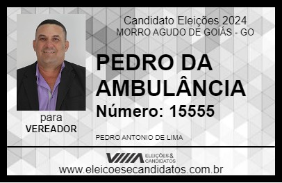 Candidato PEDRO DA AMBULÂNCIA 2024 - MORRO AGUDO DE GOIÁS - Eleições