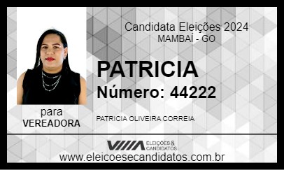 Candidato PATRICIA 2024 - MAMBAÍ - Eleições