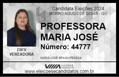 Candidato PROFESSORA MARIA JOSÉ 2024 - MORRO AGUDO DE GOIÁS - Eleições