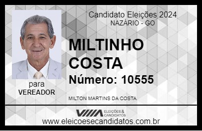 Candidato MILTINHO COSTA 2024 - NAZÁRIO - Eleições