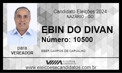 Candidato EBIN DO DIVAN 2024 - NAZÁRIO - Eleições