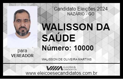 Candidato WALISSON DA SAÚDE 2024 - NAZÁRIO - Eleições