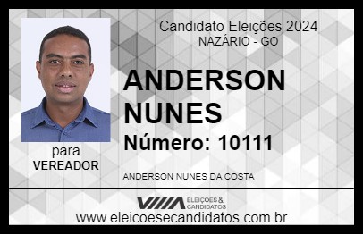 Candidato ANDERSON NUNES 2024 - NAZÁRIO - Eleições