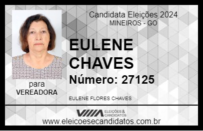 Candidato EULENE CHAVES 2024 - MINEIROS - Eleições