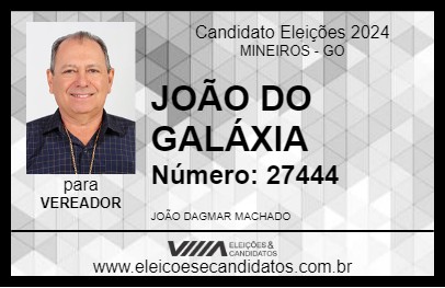 Candidato JOÃO DO GALÁXIA 2024 - MINEIROS - Eleições