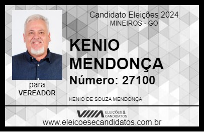 Candidato KENIO MENDONÇA 2024 - MINEIROS - Eleições