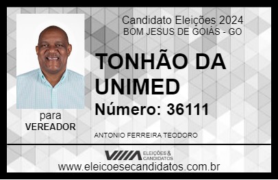 Candidato TONHÃO DA UNIMED 2024 - BOM JESUS DE GOIÁS - Eleições