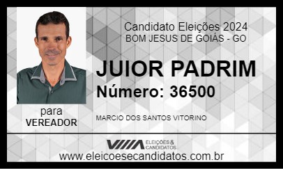 Candidato JUIOR PADRIM 2024 - BOM JESUS DE GOIÁS - Eleições