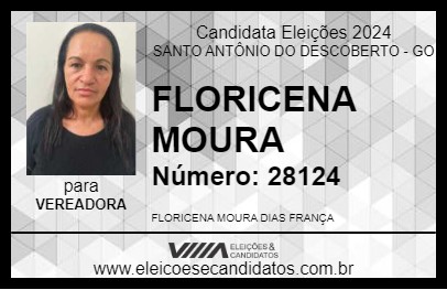 Candidato FLORICENA MOURA 2024 - SANTO ANTÔNIO DO DESCOBERTO - Eleições