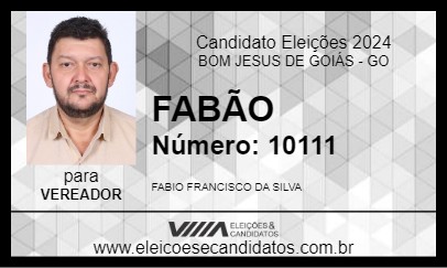 Candidato FABÃO 2024 - BOM JESUS DE GOIÁS - Eleições