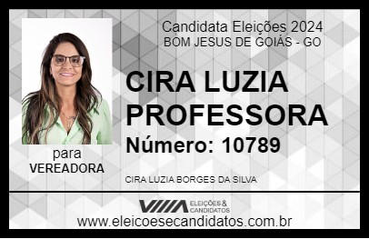 Candidato CIRA LUZIA PROFESSORA 2024 - BOM JESUS DE GOIÁS - Eleições