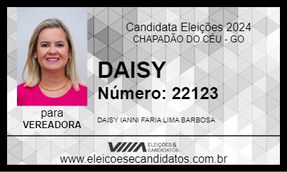 Candidato DAISY 2024 - CHAPADÃO DO CÉU - Eleições